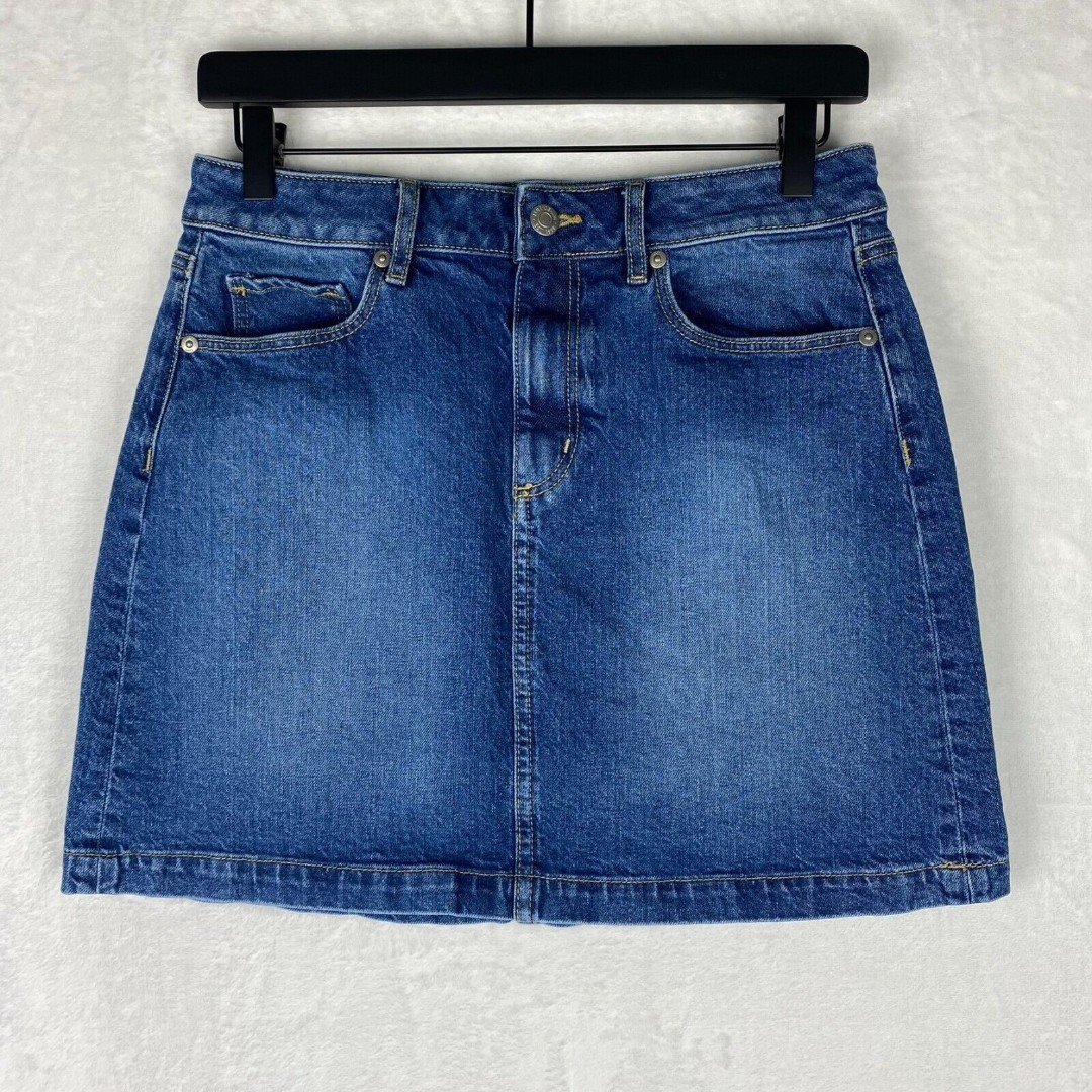 Perfect Loft Skirt Womens Size 2 Blue A-Line Denim Mini