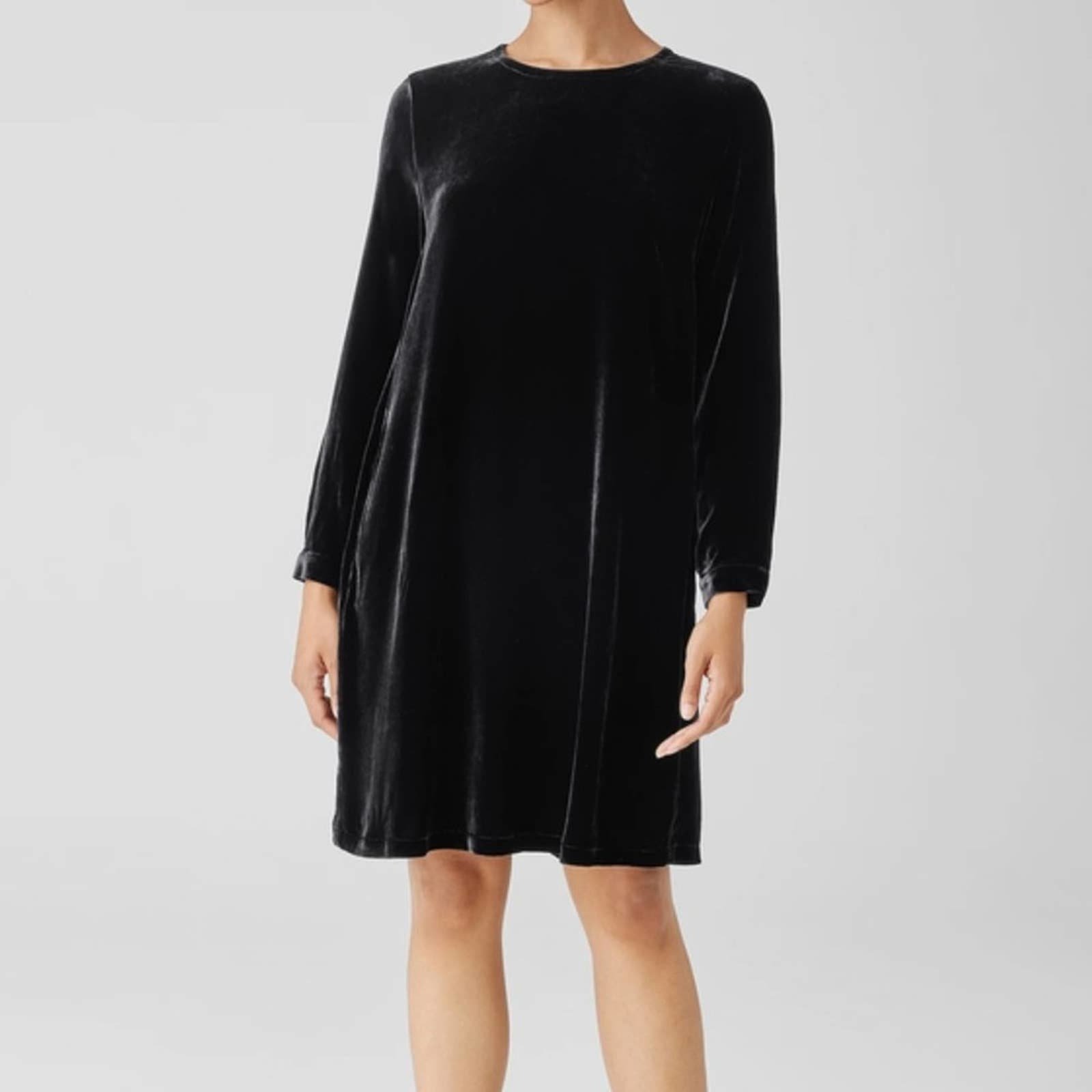 big discount NWT Eileen Fisher black Velvet silk blend 