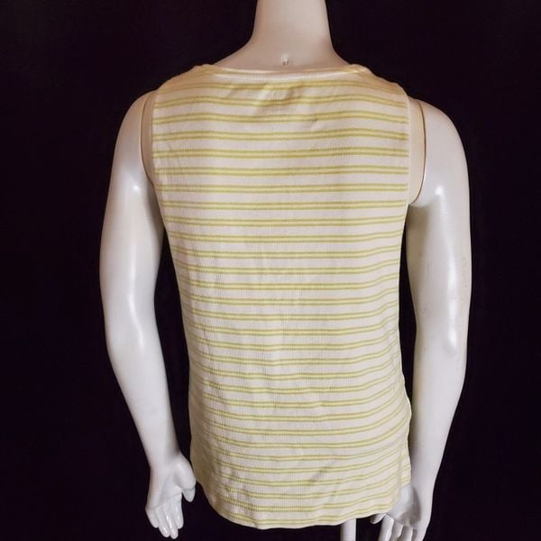 Nice Chico´s The Ultimate Tee White & Green Striped Tank Top (2) FXzSUyg78 Hot Sale