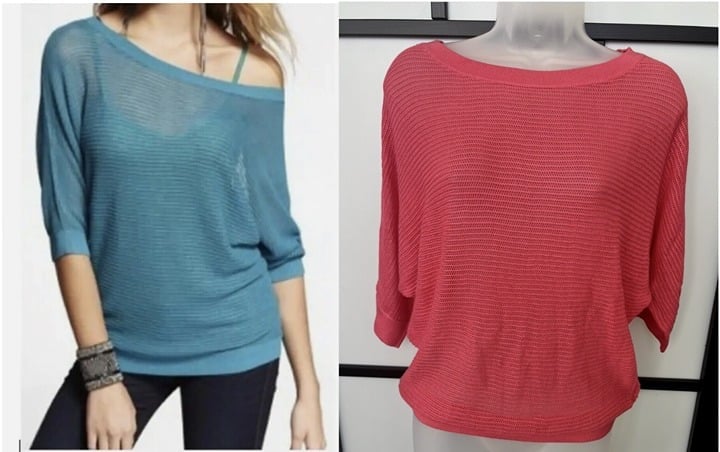 Popular EXPRESS Dolman Sleeve Open Knit Crochet Mesh Sweater Top Coral Neon JXCBODUDq Buying Cheap