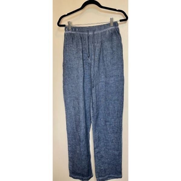 Buy Blue Linen pants made in Greece size M NWT mXBJaNoq