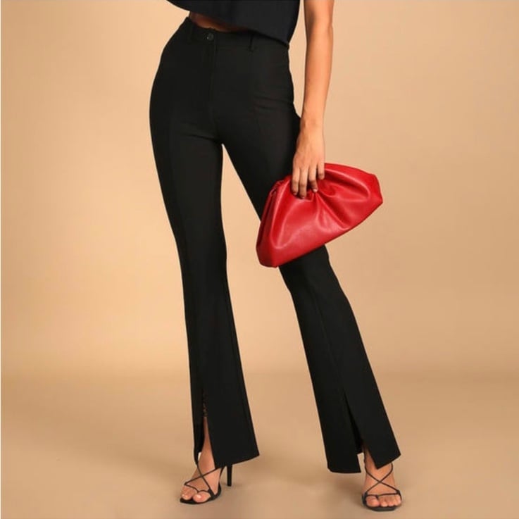 large discount Lulus High Waisted Black Slit Trouser Pa