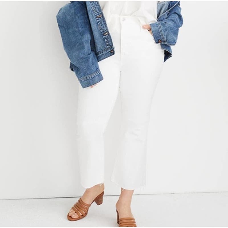 The Best Seller Madewell Cali Demi Boot White Raw Hem Jeans Women´s Plus Size 37P Petite LjPt2198R online store