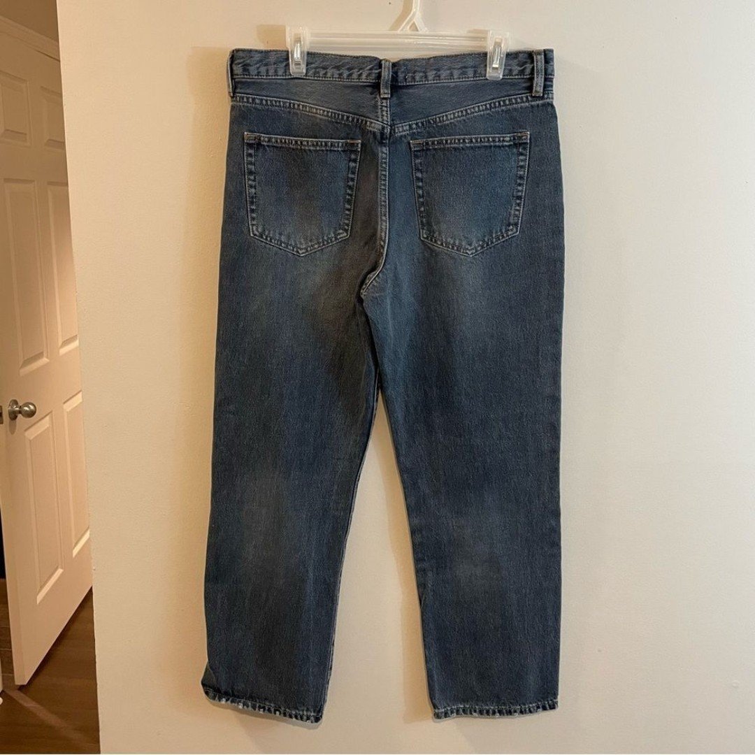 Beautiful Free People Button Fly Westminister Blue Universal Boyfriend Straight Crop Jean NCu1owmZm Discount
