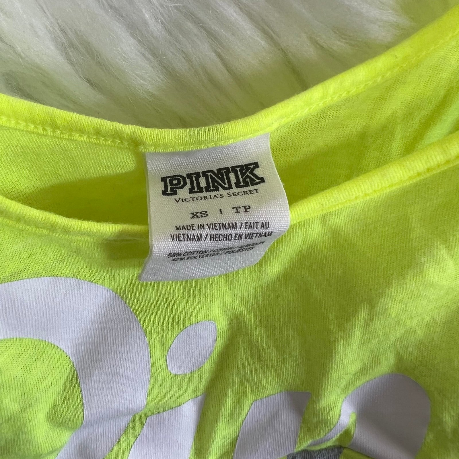 Nice PINK Victorias Secret Neon Yellow Tank Top Size XS Mr3f0oil3 Fashion