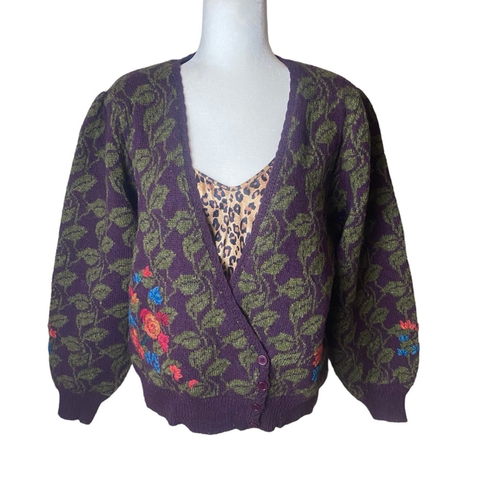 Popular Vintage Components hand embroidered wool floral cardigan sweater size large kfJASrrta Online Shop