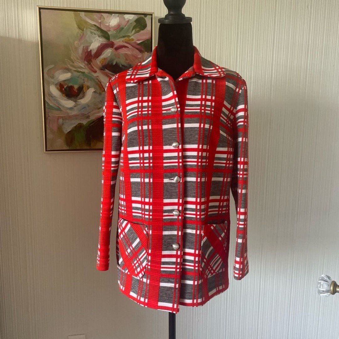 the Lowest price Cool vintage 70s plaid polyester jacket in excellent condition 12 p53OP9XpU US Outlet