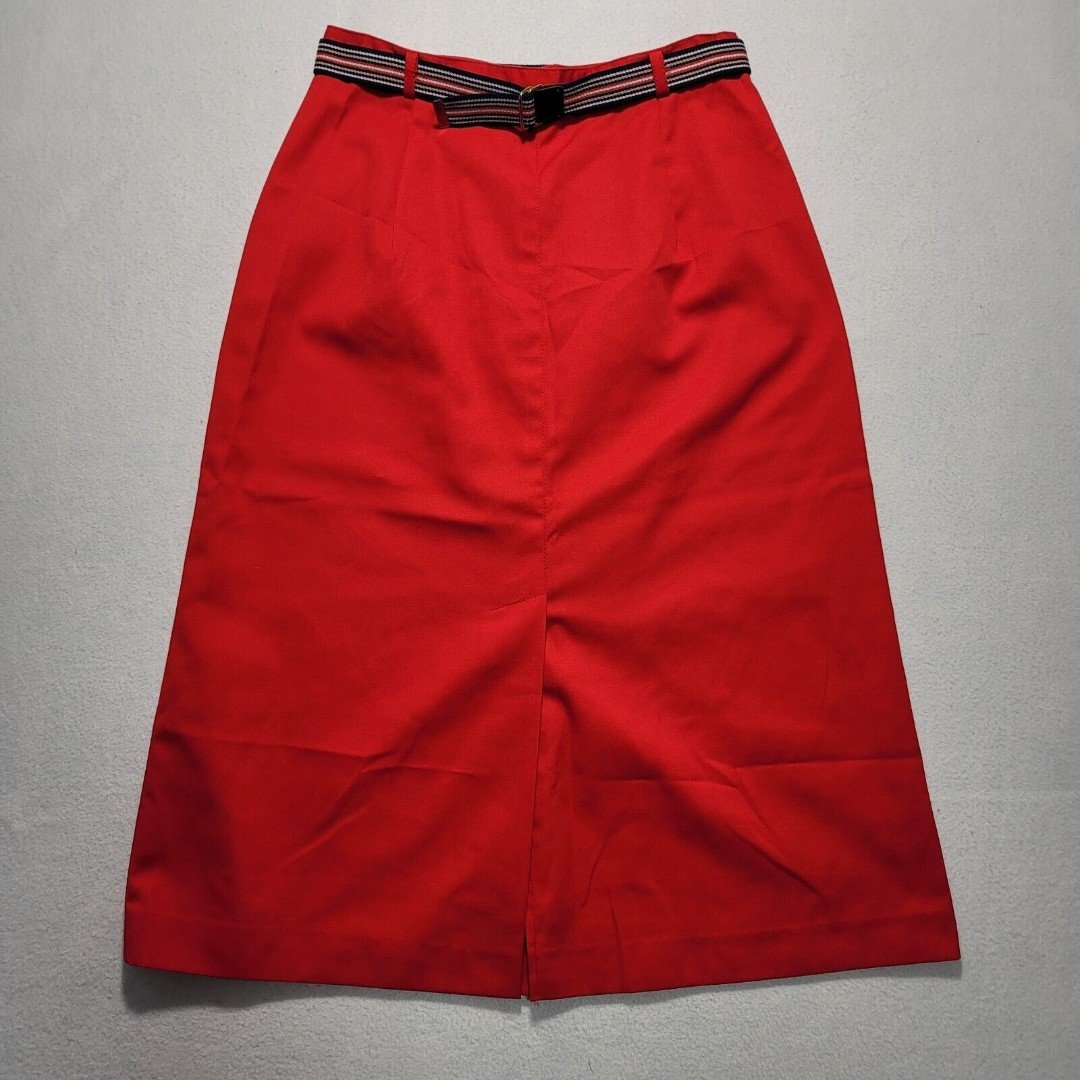 Gorgeous VTG Panther Skirt Red Midi Women´s Size 0
