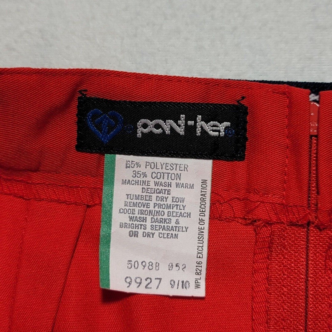 Gorgeous VTG Panther Skirt Red Midi Women´s Size 09 / 10 Made in USA with Belt oxPLS36Cb Buying Cheap