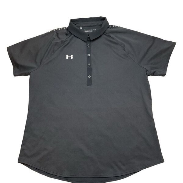 big discount Under Armour Polo Shirt Womens XL Gray/Whit LooseFit Golf Polo fpjYL9c0n Fashion