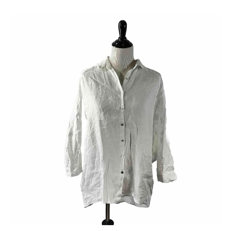 Exclusive 120% Lino white button down shirt nvggzcOCI N