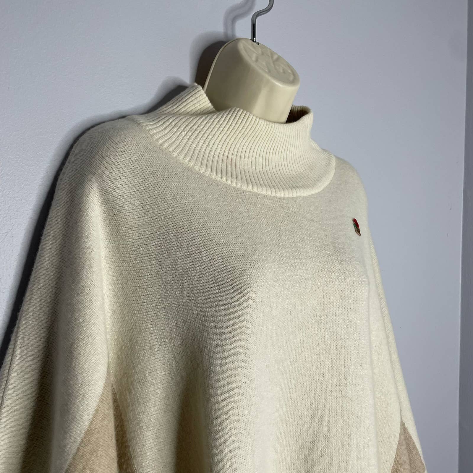 Factory Direct  Note Di Anita Women´s Sweater Poncho Wool Shawl Made in Italy Tan One Size HOvm9HQSA Online Exclusive