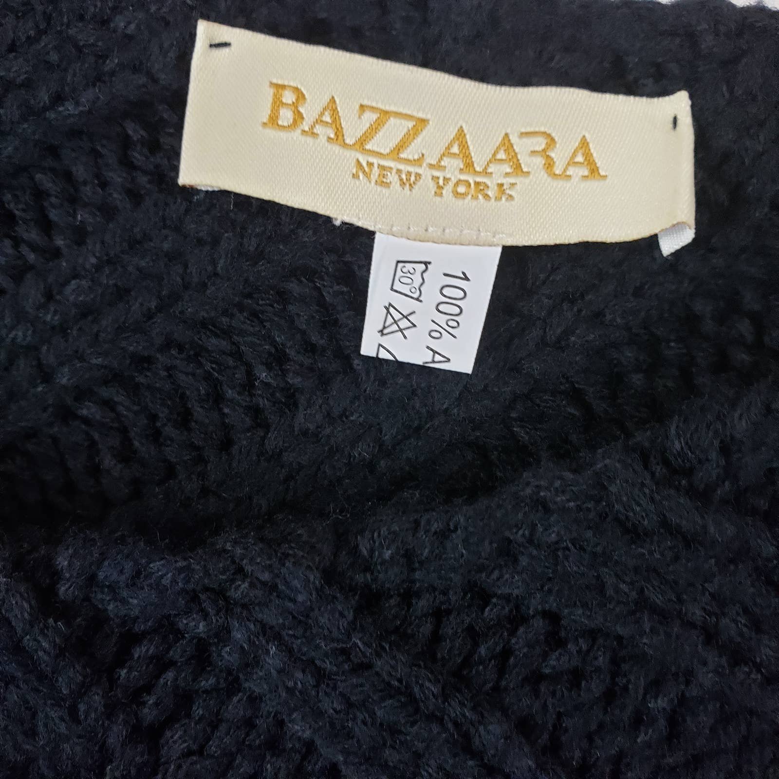 Classic Bazzaara Sweater Cape Womens One Size Cable Knit Black LTS0OER0H just for you