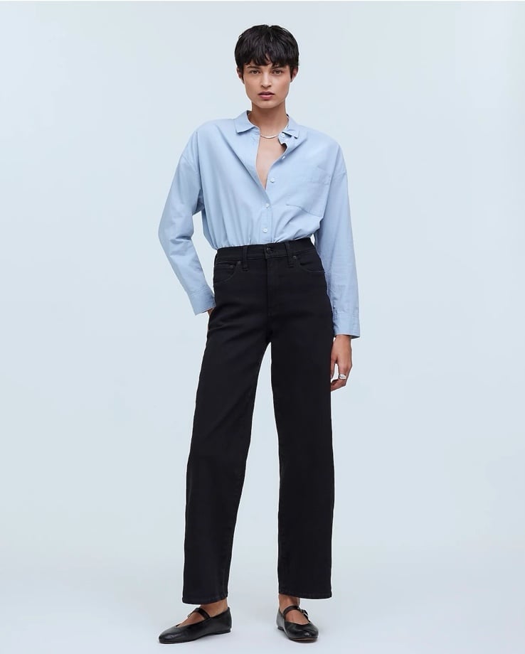 the Lowest price Madewell black wide leg jeans HqCEDVgr