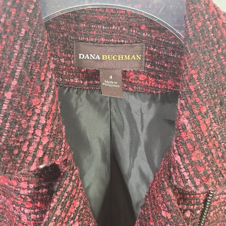 Fashion Dana Buchman Zip Up Blazer Jacket Collared Neck Long Sleeve Maroon Womens Size 4 gOly9WIah hot sale