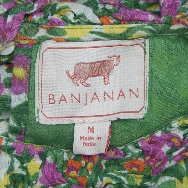 Wholesale price Banjanan Lila Mini Dress Pink Green Yellow Floral Ruffled Long Sleeve Size M joiKQDaMI on sale
