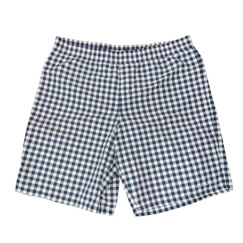 Discounted Columbia Navy Blue and White Swim Trunks P5r