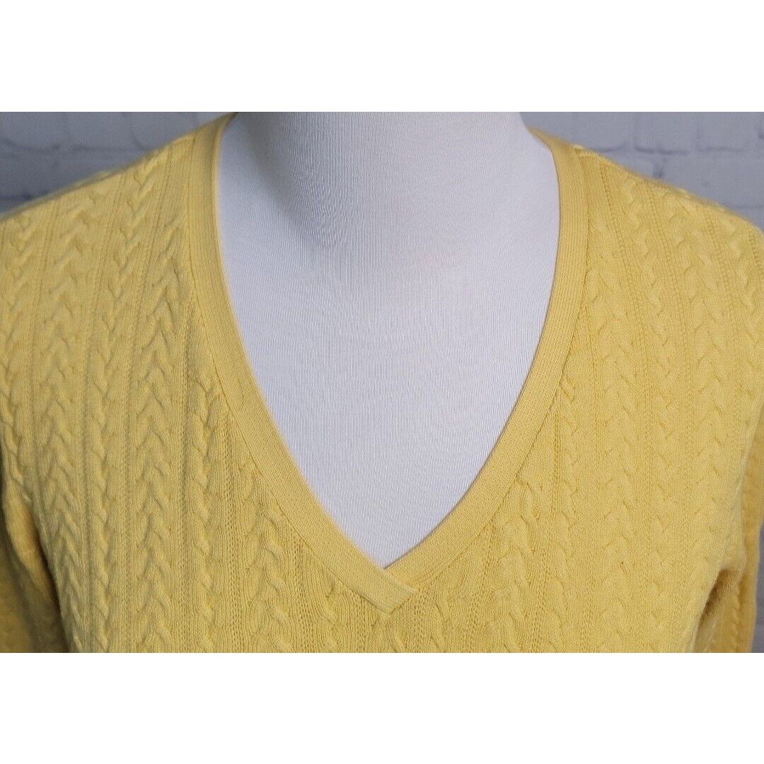 High quality Vintage Talbots Petite V-Neck Sweater Yellow 100% Pima Cotton size PM HUDUhMvK8 Outlet Store