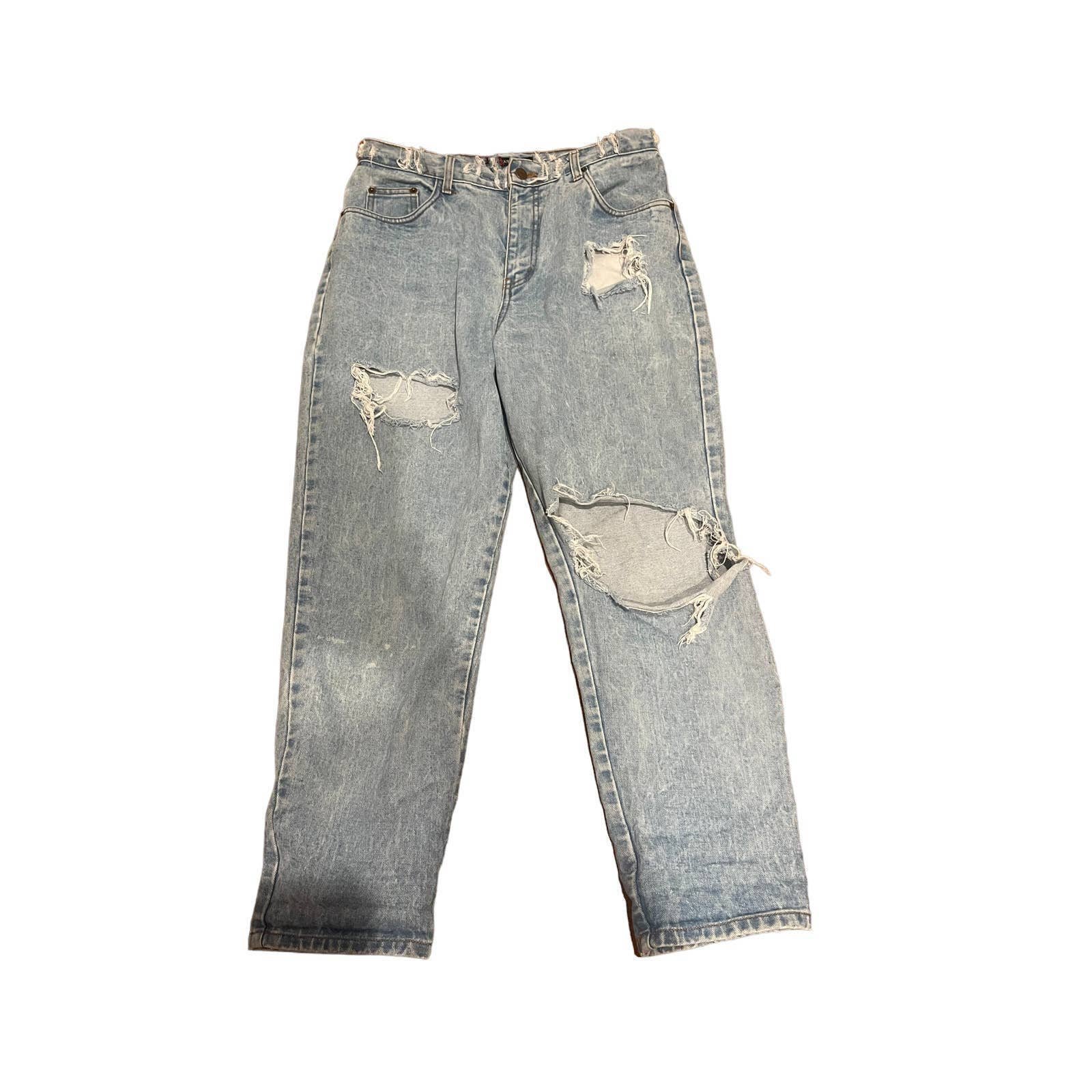large selection Vintage Bill Blass Distressed Denim Mom Straight Easy Fit Jeans pbWfX0SN5 New Style
