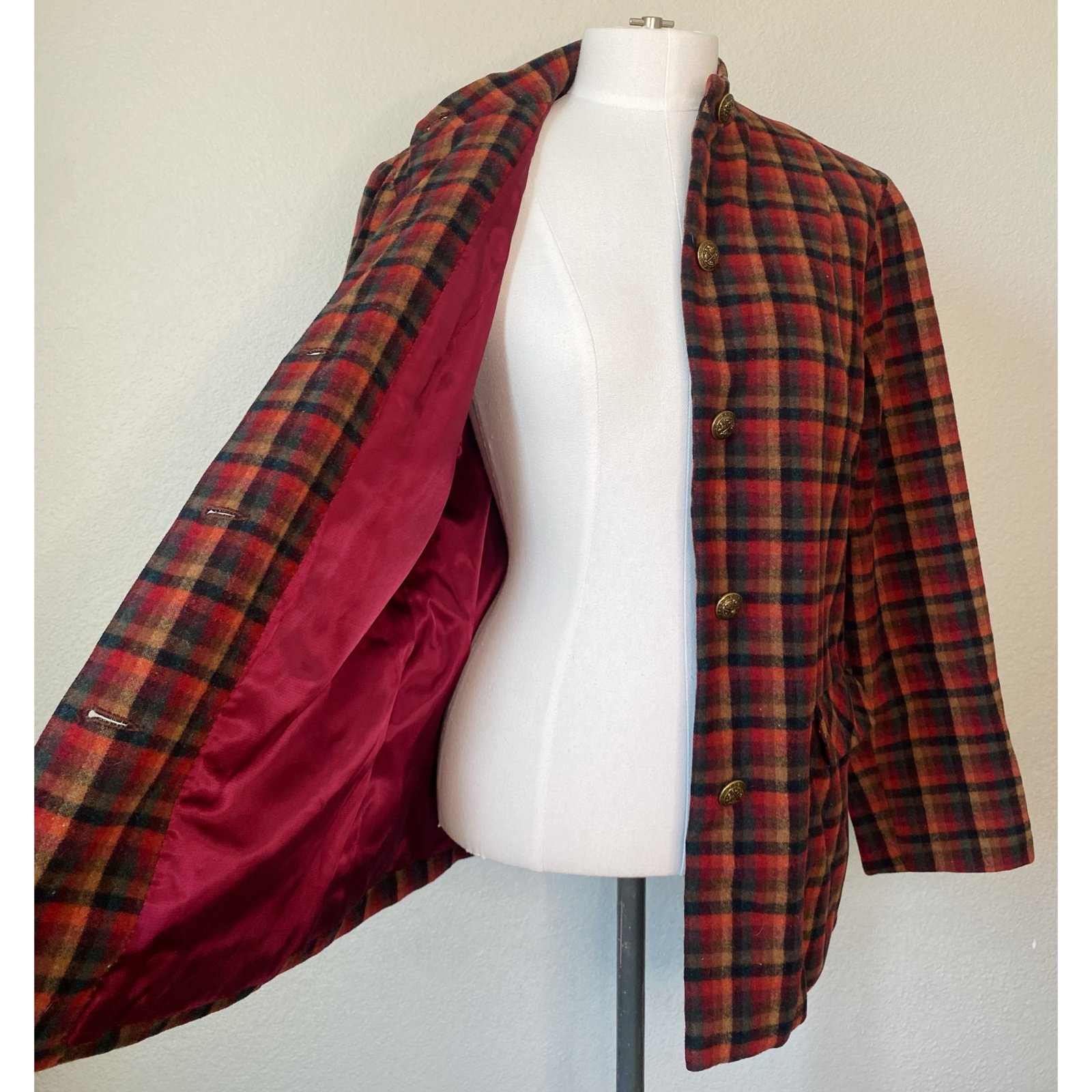 Beautiful Vintage 70’s Colorful Plaid Jacket Coat Blazer PjeuJaGz0 Online Shop
