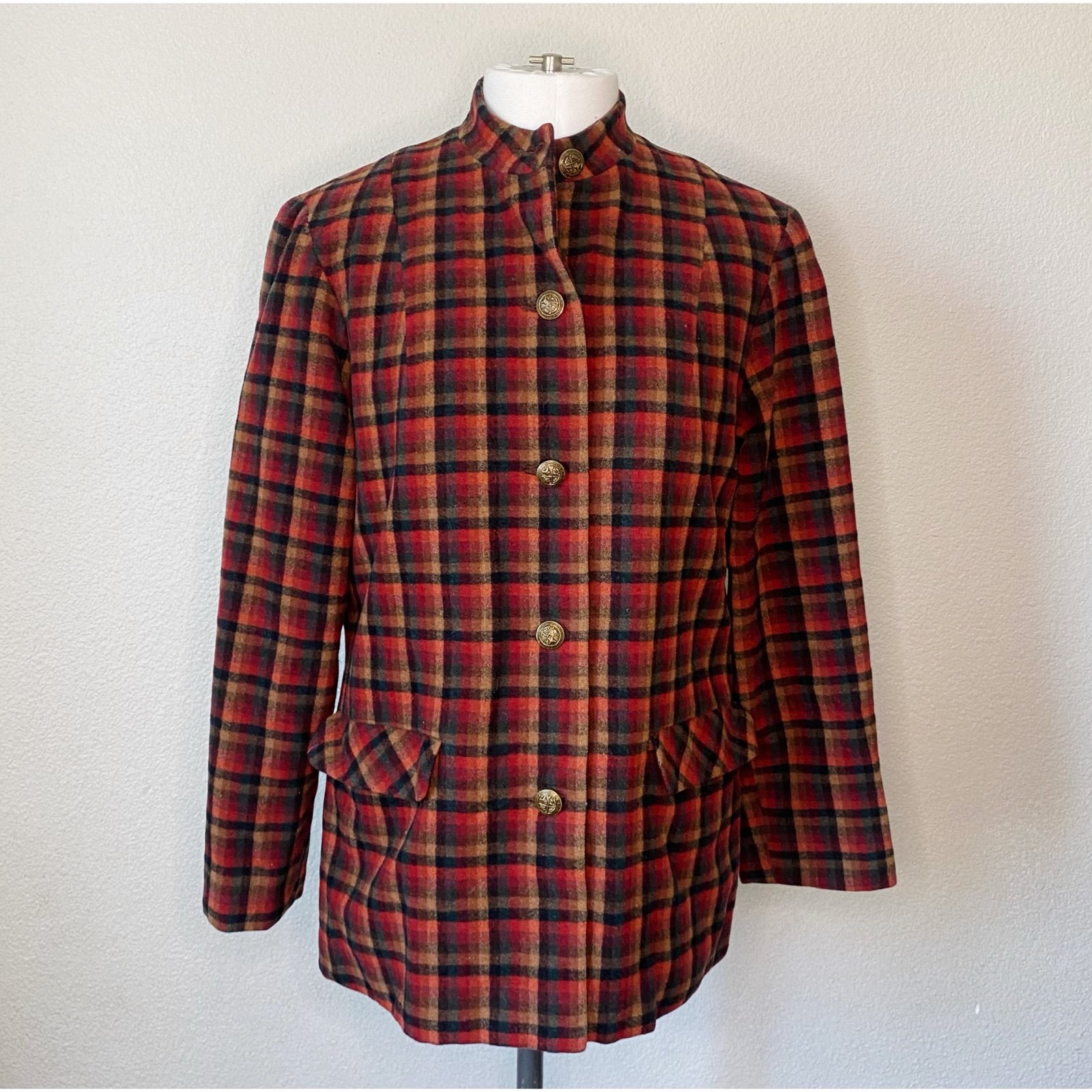 Beautiful Vintage 70’s Colorful Plaid Jacket Coat Blazer PjeuJaGz0 Online Shop