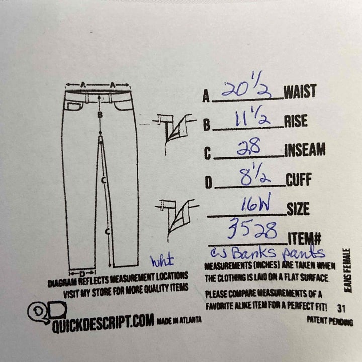 Discounted CJ Banks Womens Size 16W White Crop Pants Button Closure Soft Stretch  Zip kpql64Tlu for sale