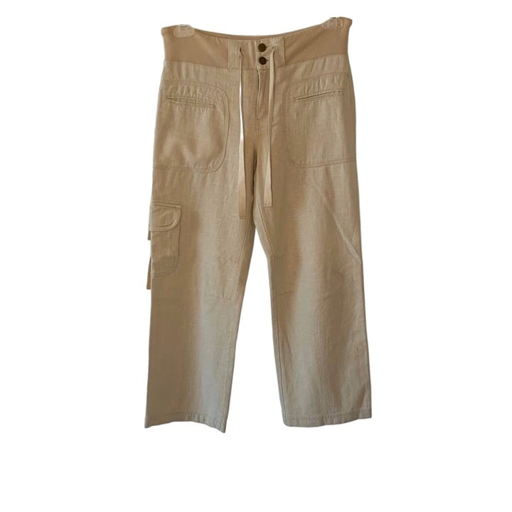 Factory Direct  SOFT SURROUNDINGS Khaki Linen Blend Wide Leg Lagenlook Cargo Pants Size XSP KyulCsoOv Hot Sale