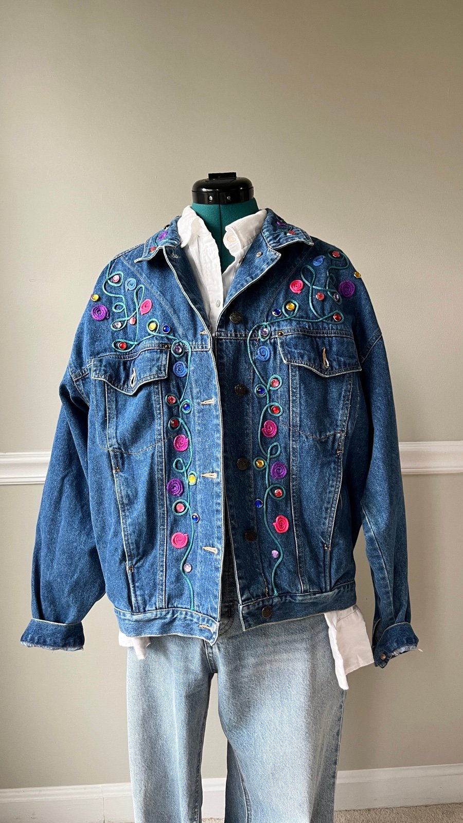 the Lowest price Vintage denim jacket Carole Little siz