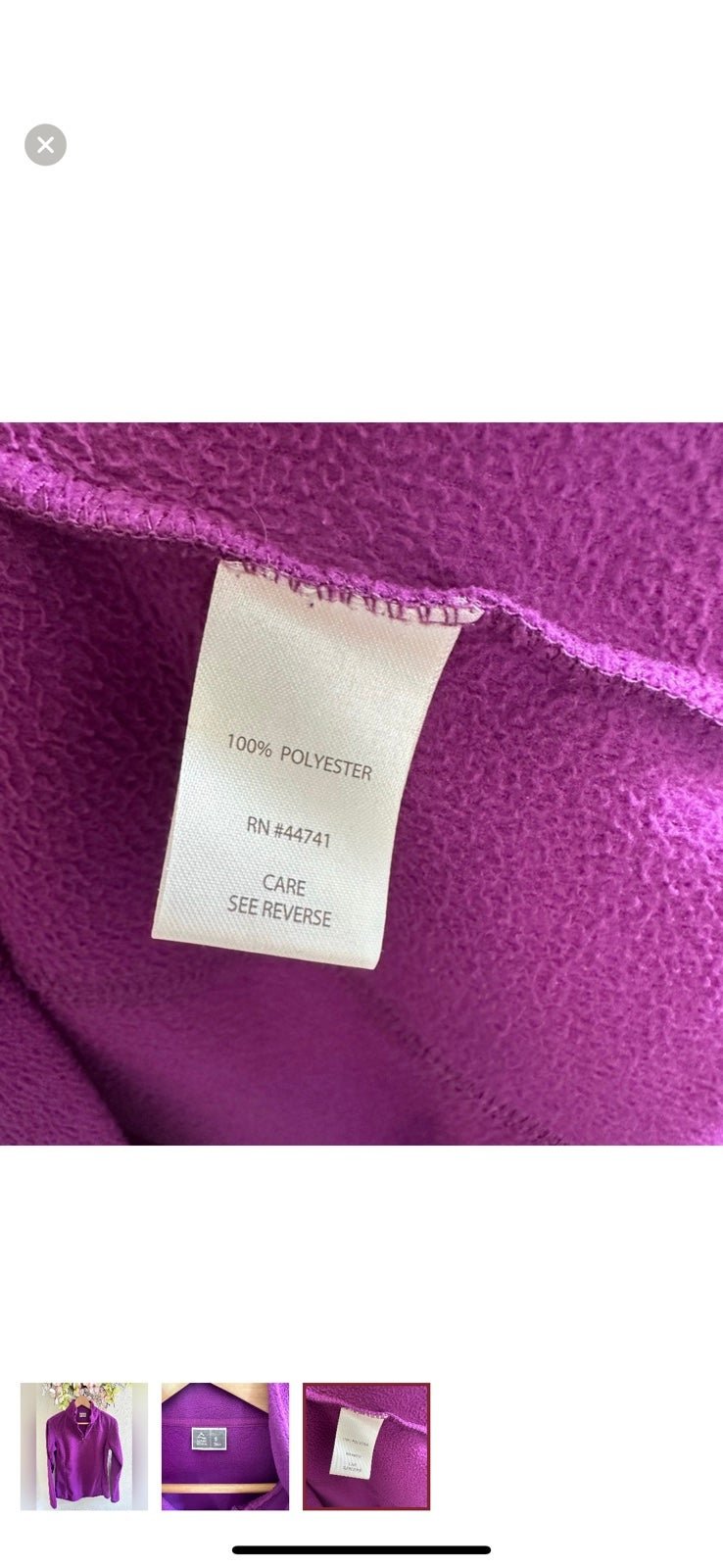 Latest  Woman’s purple 3 quarter fleece zip up sweater , size S O9rCRsZH8 just for you