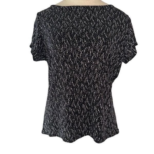 Simple Metaphor Vintage Womens XL Black Sparkly Silver Slinky Knit Glam Blouse NWT g2BRjnqjB US Outlet