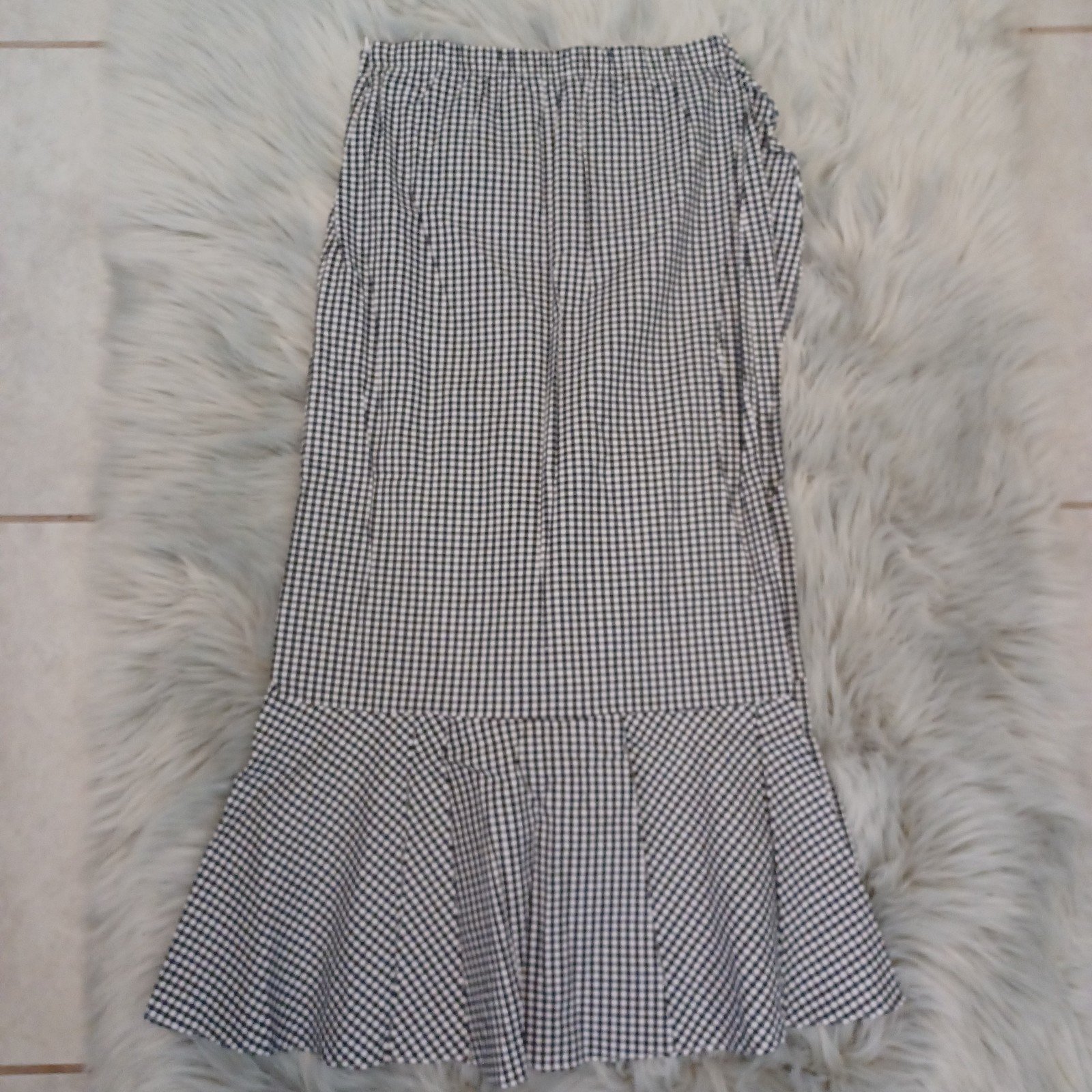 Perfect Boutique Black & White Gingham Checkered Midi Skirt Size Small OfRfyIL2B High Quaity