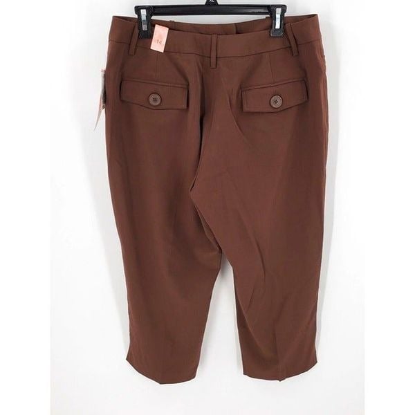 large selection Dress Barn Womens Cropped Pants Brown Stretch  Size 14 New JdgsrYbrS well sale