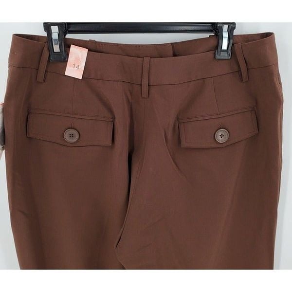 large selection Dress Barn Womens Cropped Pants Brown Stretch  Size 14 New JdgsrYbrS well sale