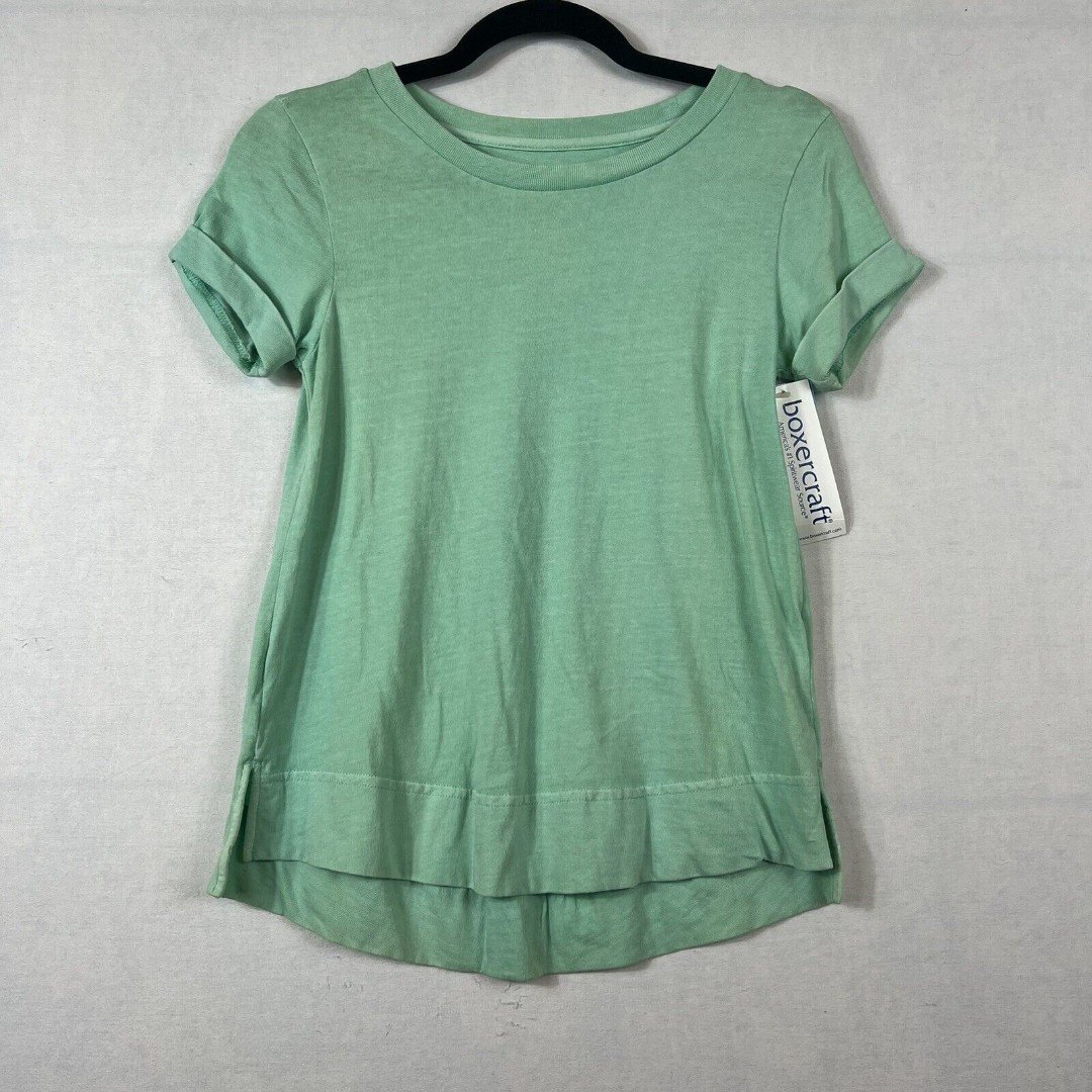 Gorgeous Boxercraft Womens Top Size XS Short Sleeve Green Cuffed Sleeves NWOT lZF1jzbmY Everyday Low Prices