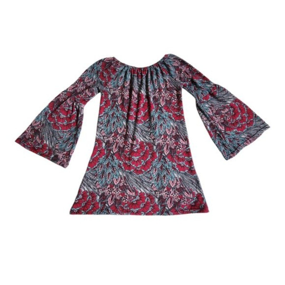 Authentic WinWin Multi color Floral Bell Sleeve Tunic Top Size Small/Medium ibFDY38CN for sale