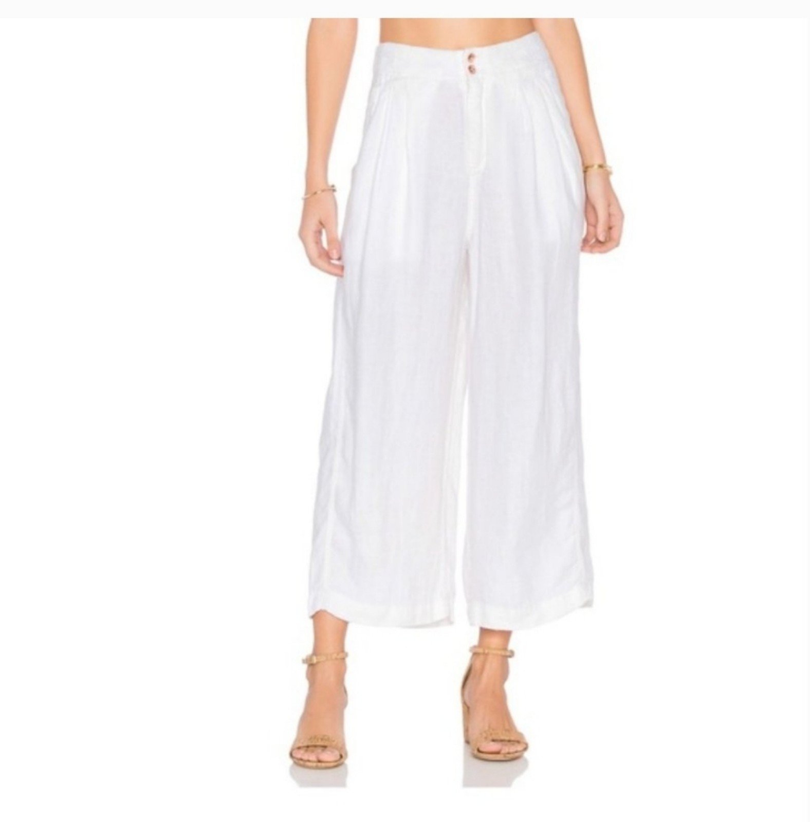 Perfect Free People Nomad White Linen Slouchy Trousers 
