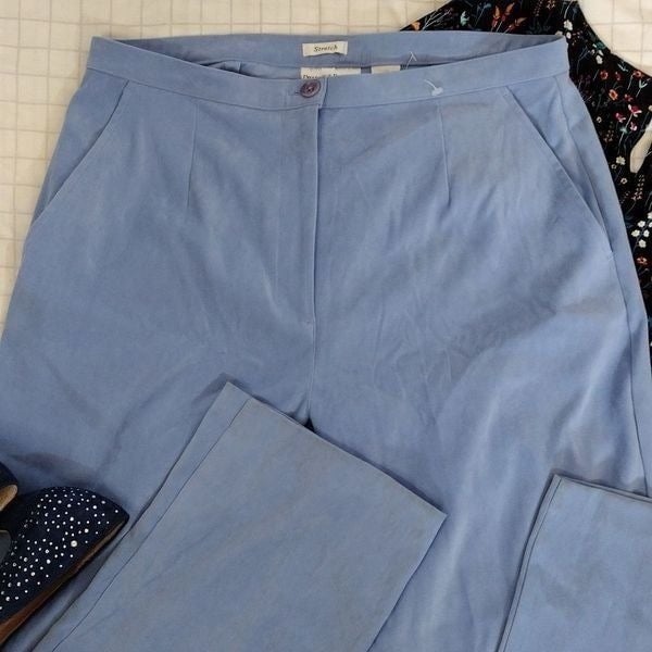Promotions  Draper´s & Damon´s Baby Blue Velvet High Waist Dress Pants Size 14 GDEIDt306 Online Shop