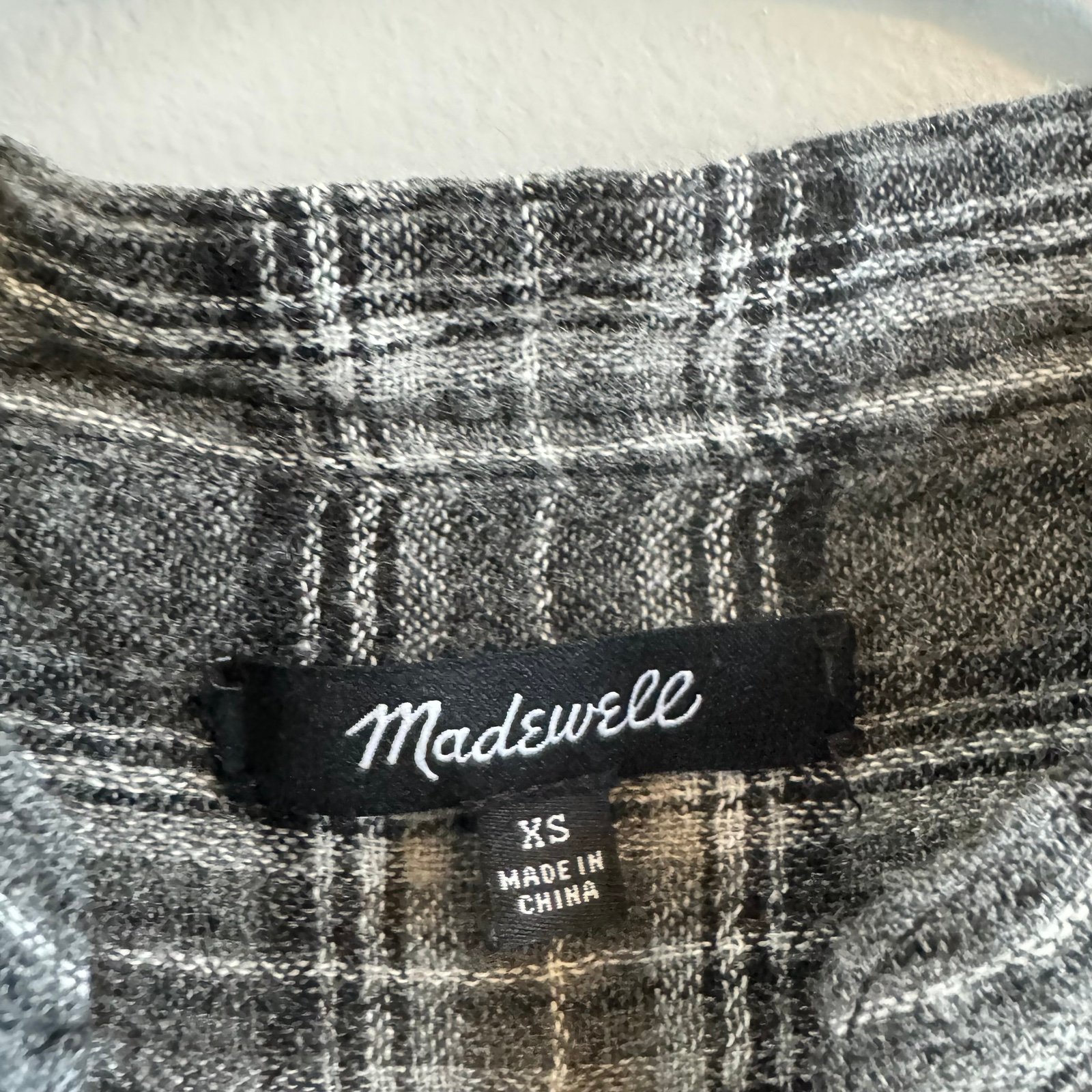 Nice Madewell Flannel Lace Up Black & Grey Top OSCcaOCXf Online Exclusive