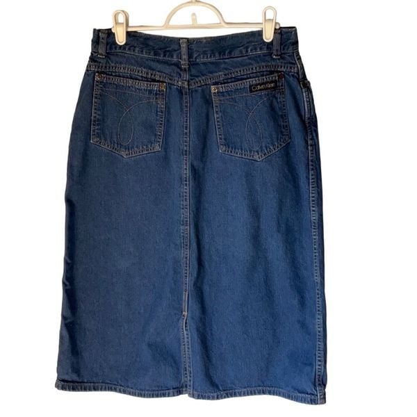 Classic Vintage Denim Calvin Klein Midiskirt. Size 14. Medium wash FXbnYDW0c Outlet Store