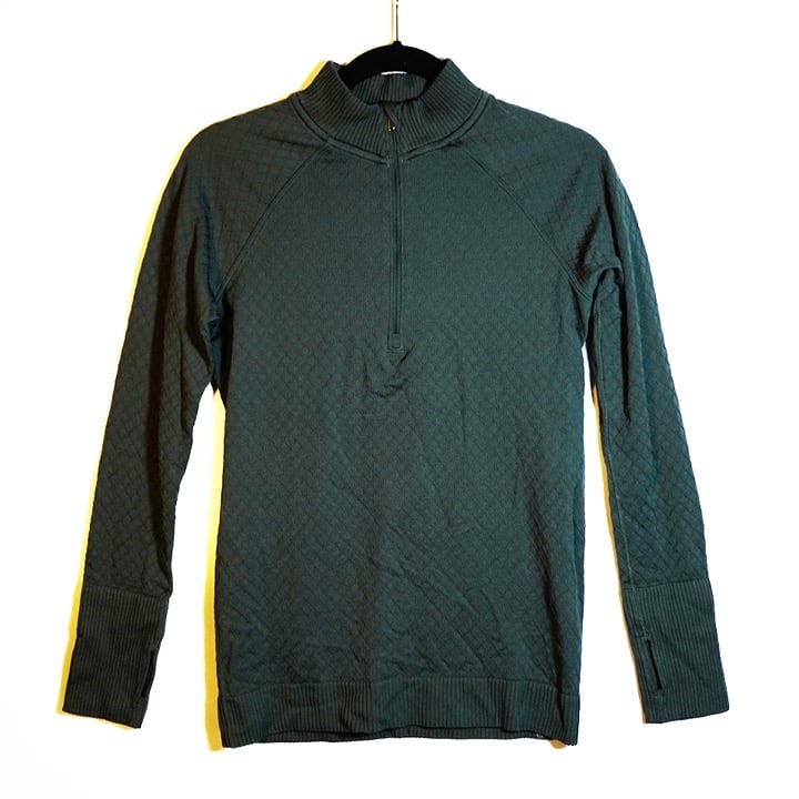 Comfortable Lululemon Women´s Rest Less 1/2 Zip Pullover Base Layer Shirt Sweater Deep Ivy S HenHBx61h Novel 