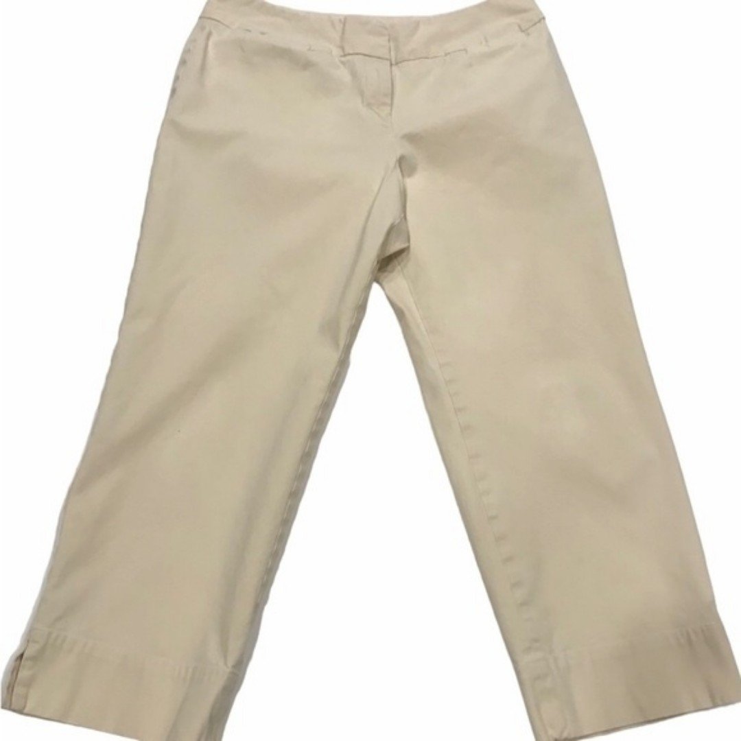 reasonable price J Jill Womens Flat Front Chino Slim Ankle Crop Pants Size 8 Beige Stretch Cotton H5zKTX6TV no tax