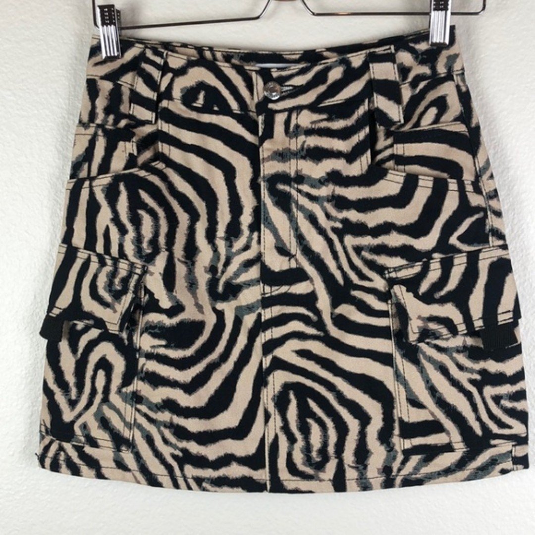 Cheap Topshop Zebra Print Cargo Skirt Sz 4 KTYSUqwaV Ev