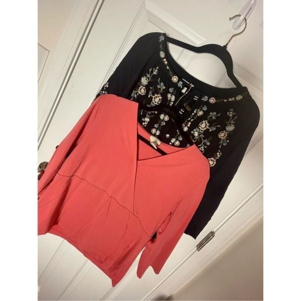 Classic J Jill women’s lot bundle blouse black embroidered and pink 3/4 sleeves size lar p3sxDtgPS Zero Profit 