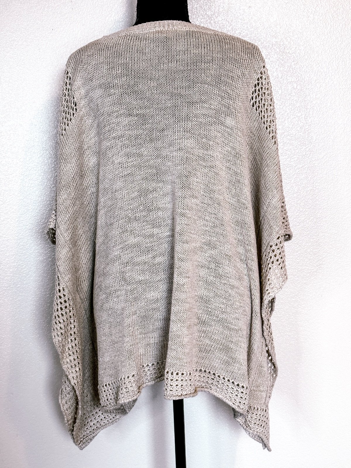 Stylish Chico’s Poncho Sweater Beige Linen Cotton Blend Size L/XL g3sMmNTXz Great