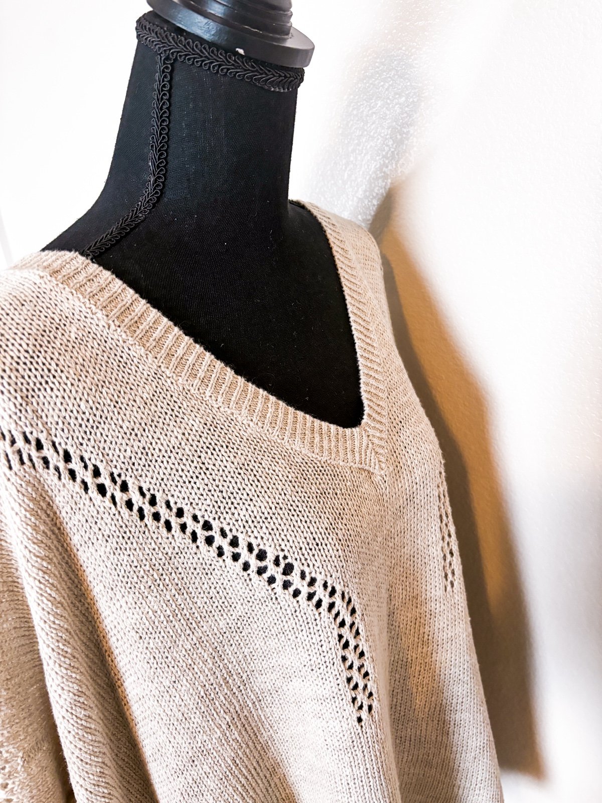 Stylish Chico’s Poncho Sweater Beige Linen Cotton Blend Size L/XL g3sMmNTXz Great