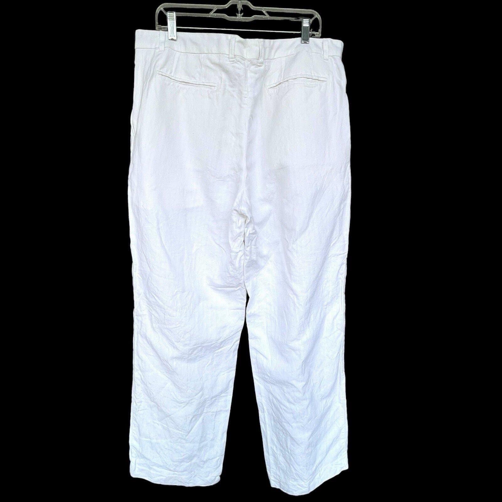 Classic Claiborne Pants Womens Size 38/32 White Linen Blend Wide Leg Summer Beachy HmTmdfz2V Outlet Store