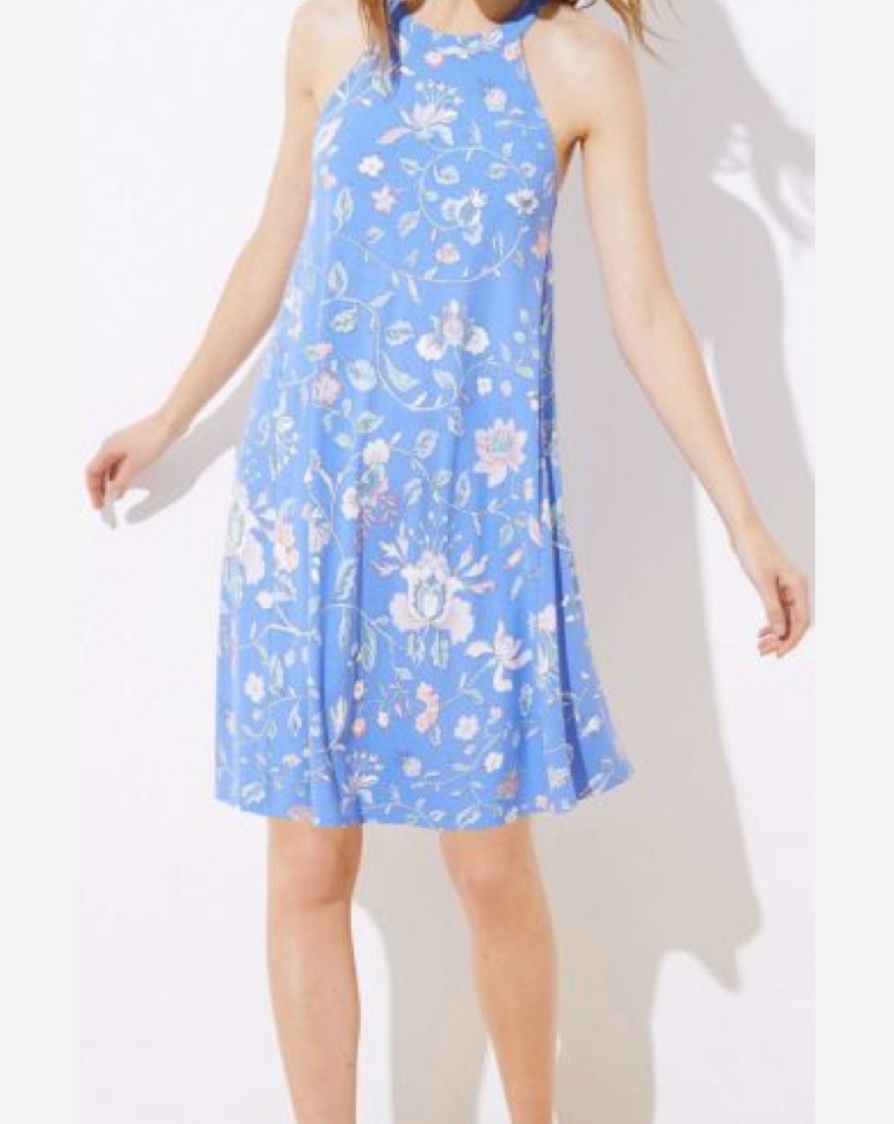Authentic NWT Loft Floral Cut Out Back Swing Dress n7sN