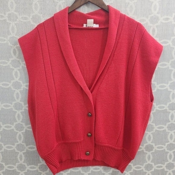 save up to 70% Vintage Tan Jay Wool Blend Red Cardigan 