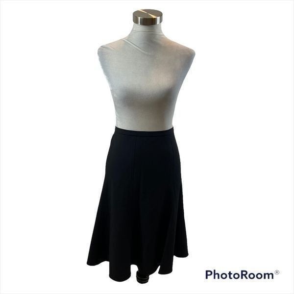 Stylish Alex Marie Brand Black Flare Midi Length Skirt 
