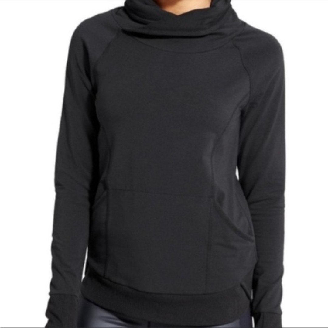 cheapest place to buy  Athleta Black French Terry Track Cowl Neck Pullover Lightweight Sweatshirt Small PjUbf5T1I High Quaity
